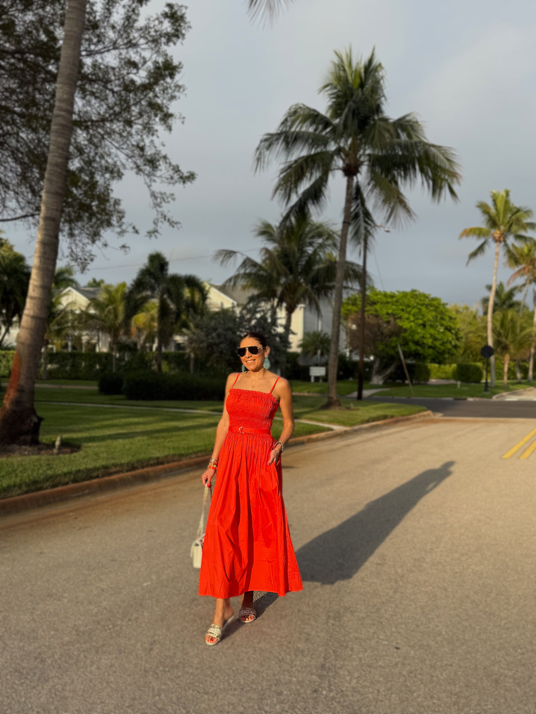 Panama Solid Dress-Naranja