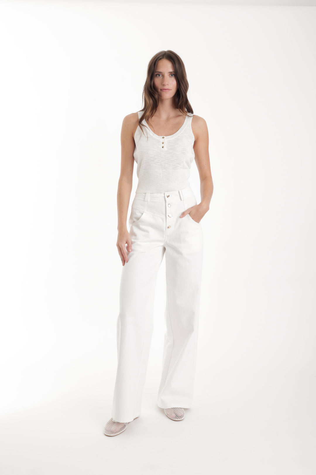 Zaya Knit Tank - White