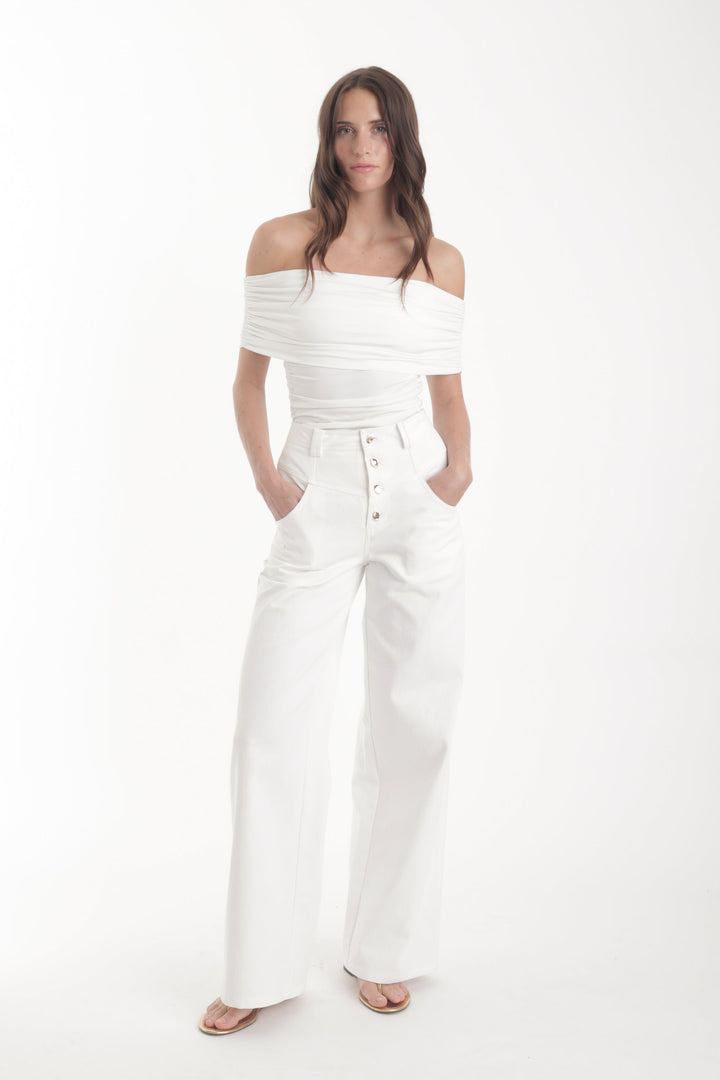 Lume Jersey Top - White