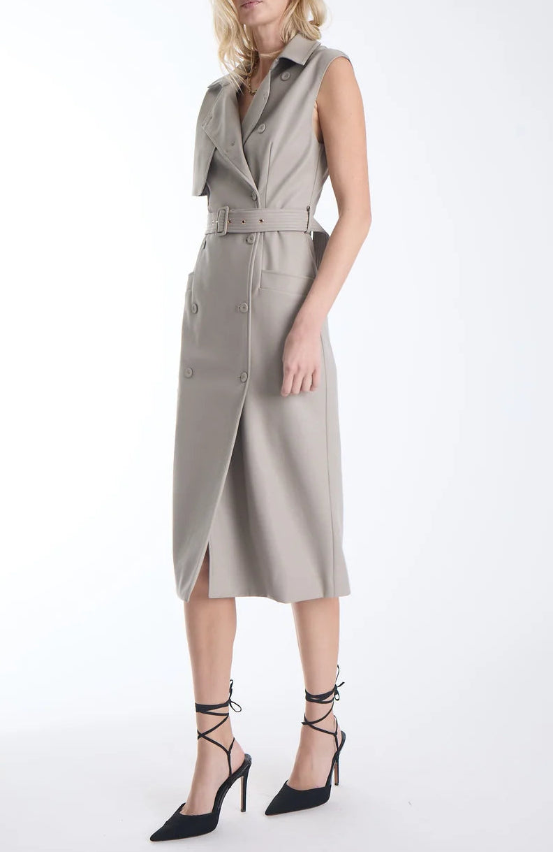Greta Vegan Leather Trench Dress