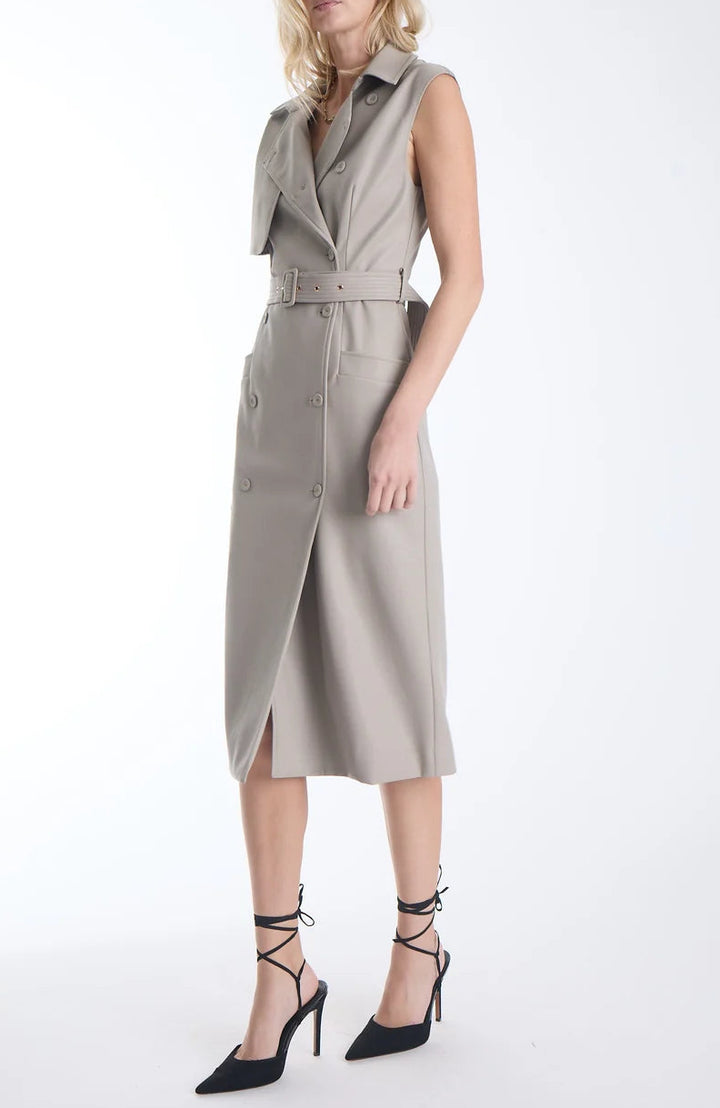 Greta Vegan Leather Trench Dress