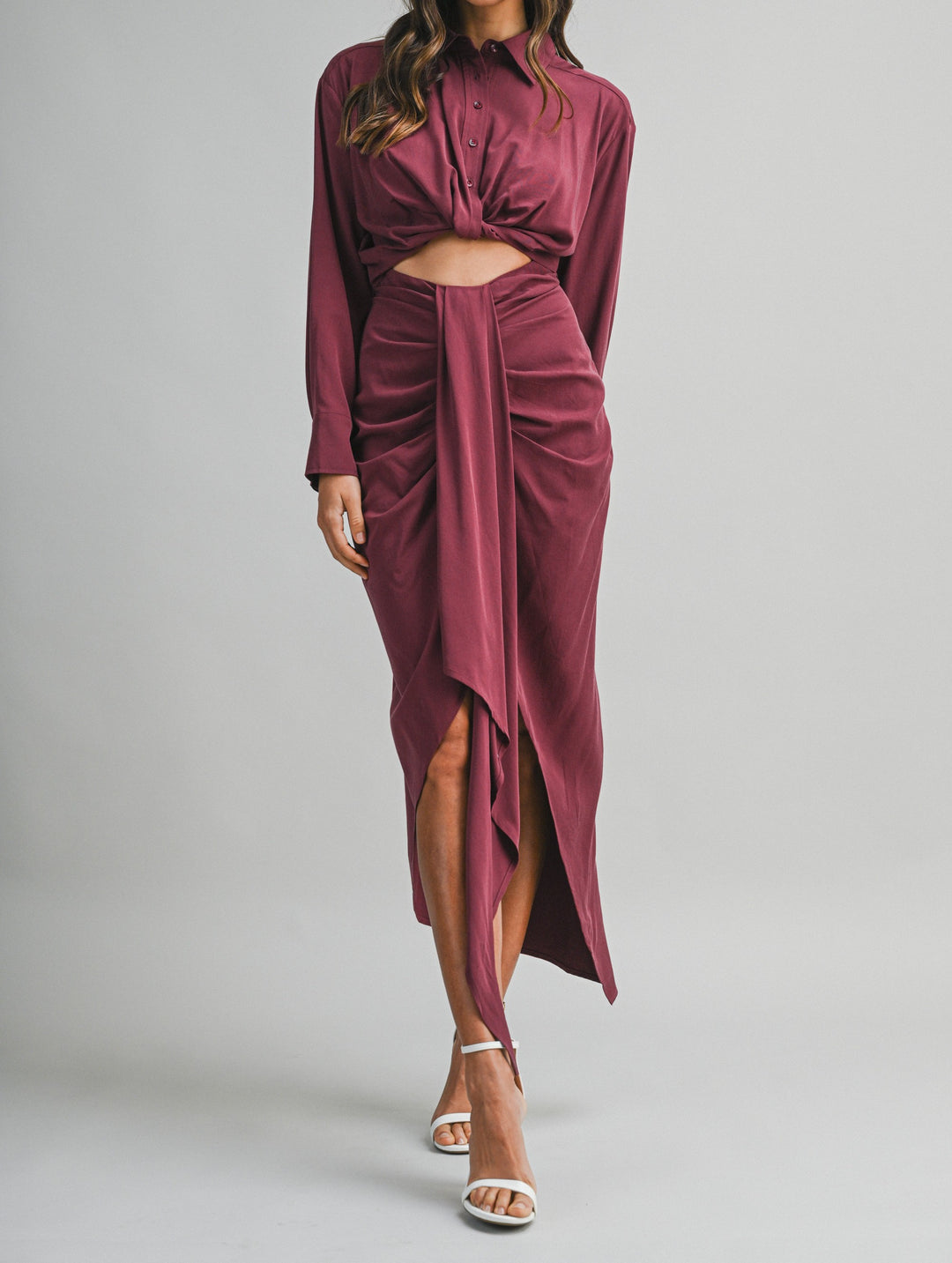 Adrianna Twisted Front Shirts Dress