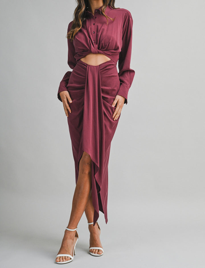 Adrianna Twisted Front Shirts Dress