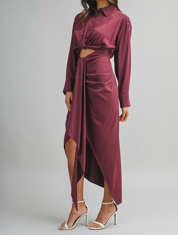 Adrianna Twisted Front Shirts Dress