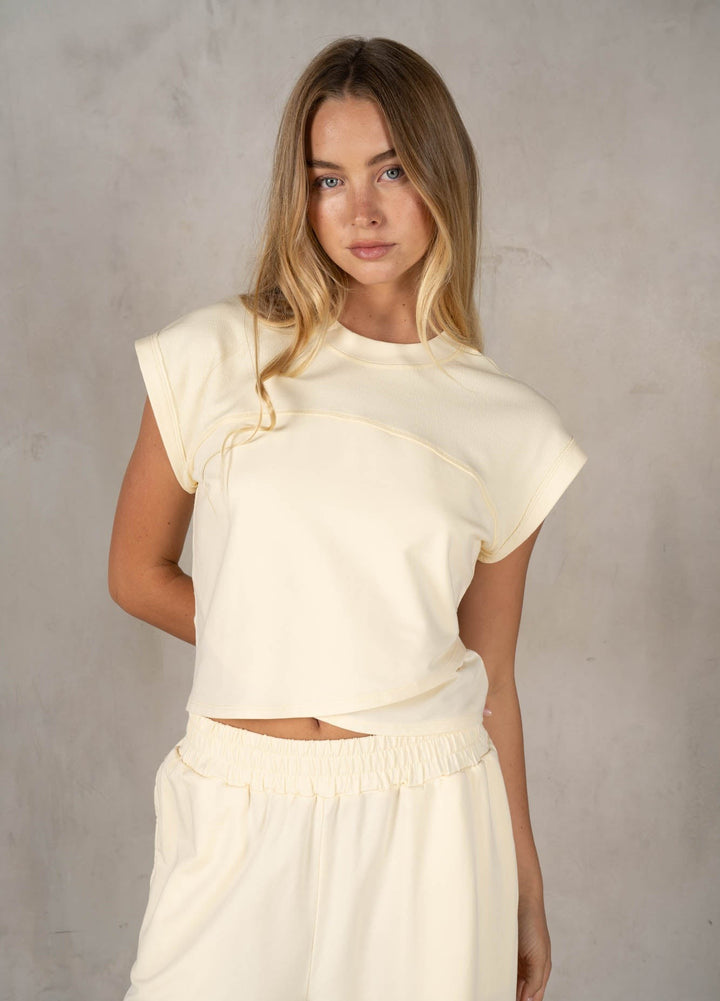 Cotton Modal Terry and Rib Front Skort Set