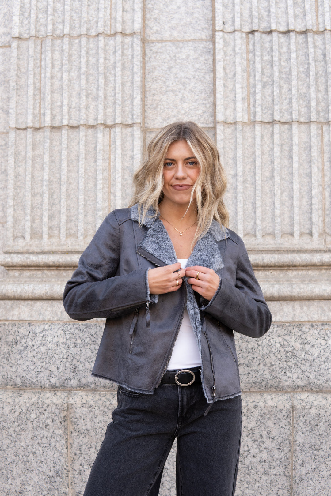 The Chinchilla Moto In Iron and Grey