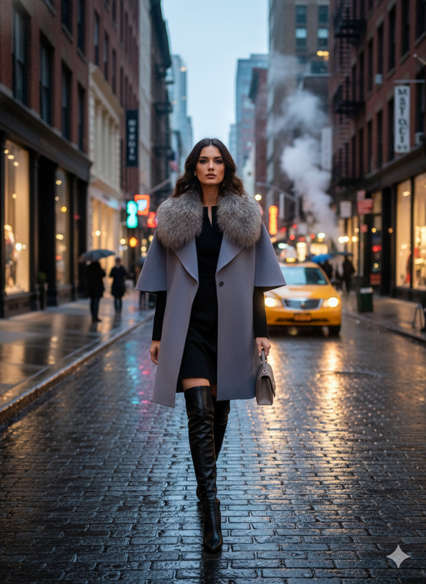 Khatwalk Cashmere Wool Jacket with Fox Fur