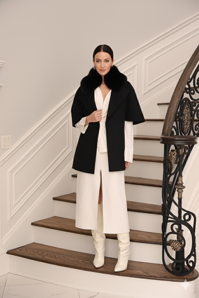 Khatwalk Cashmere Wool Jacket with Fox Fur