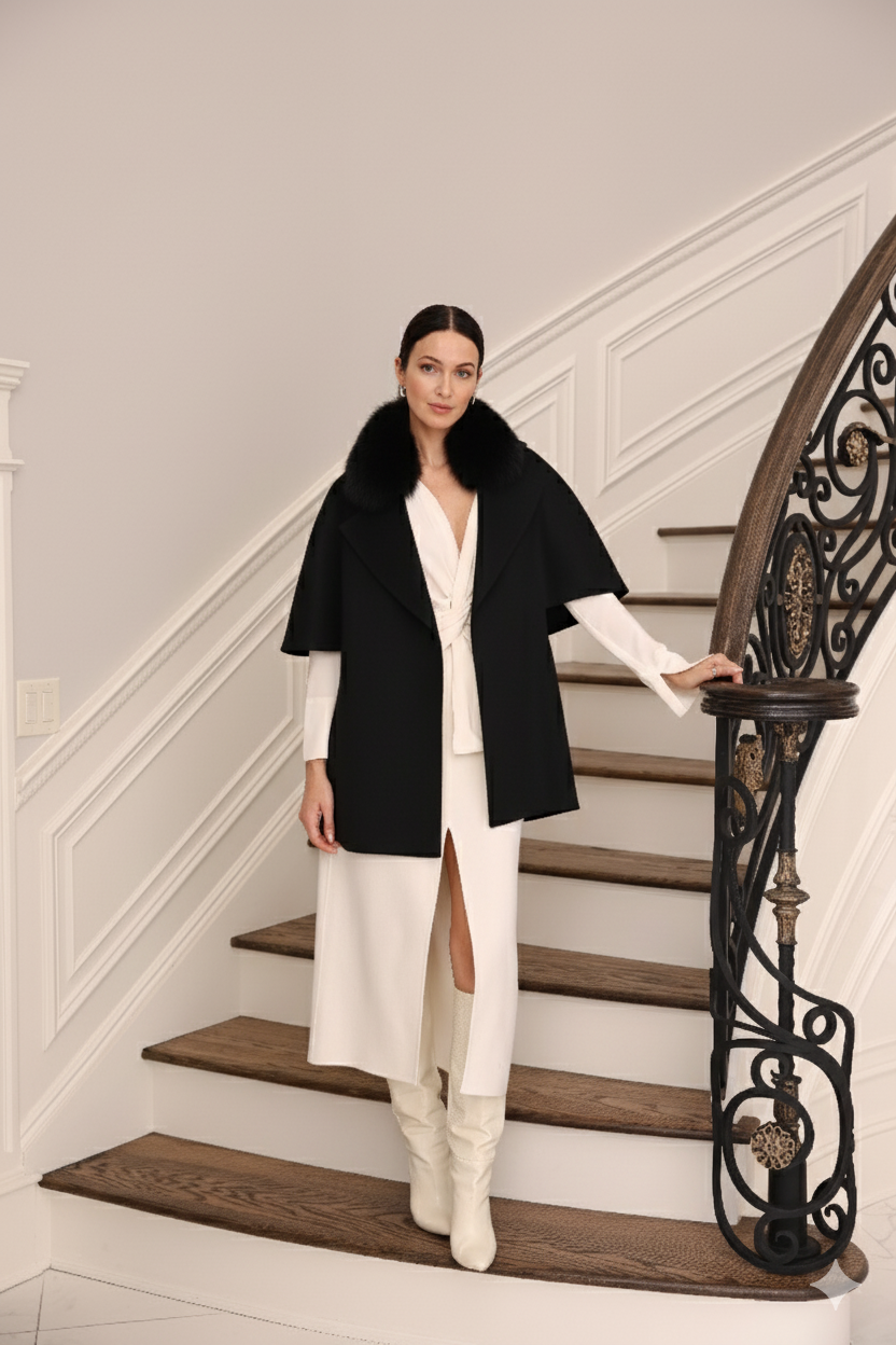 Khatwalk Cashmere Wool Jacket with Fox Fur