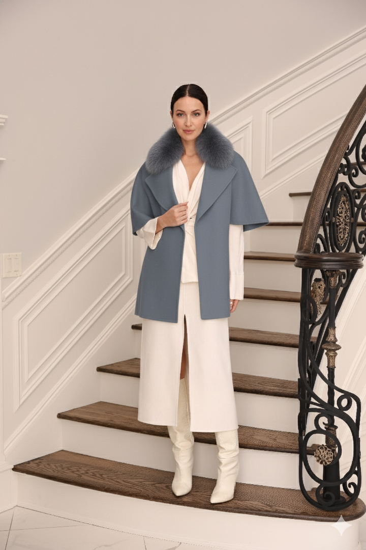Khatwalk Cashmere Wool Jacket with Fox Fur