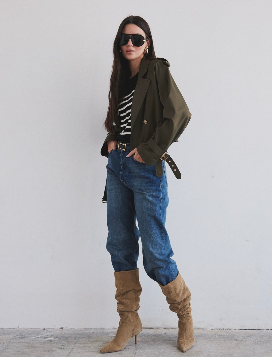 Oliva Cropped Trench Jacket