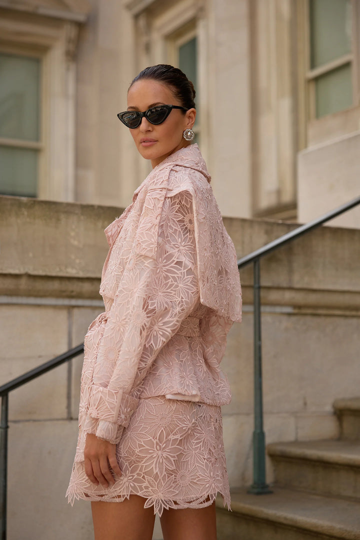 Lace Floral Mini Skirt