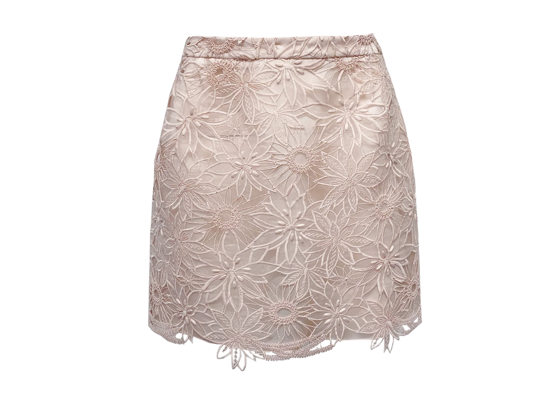 Lace Floral Mini Skirt