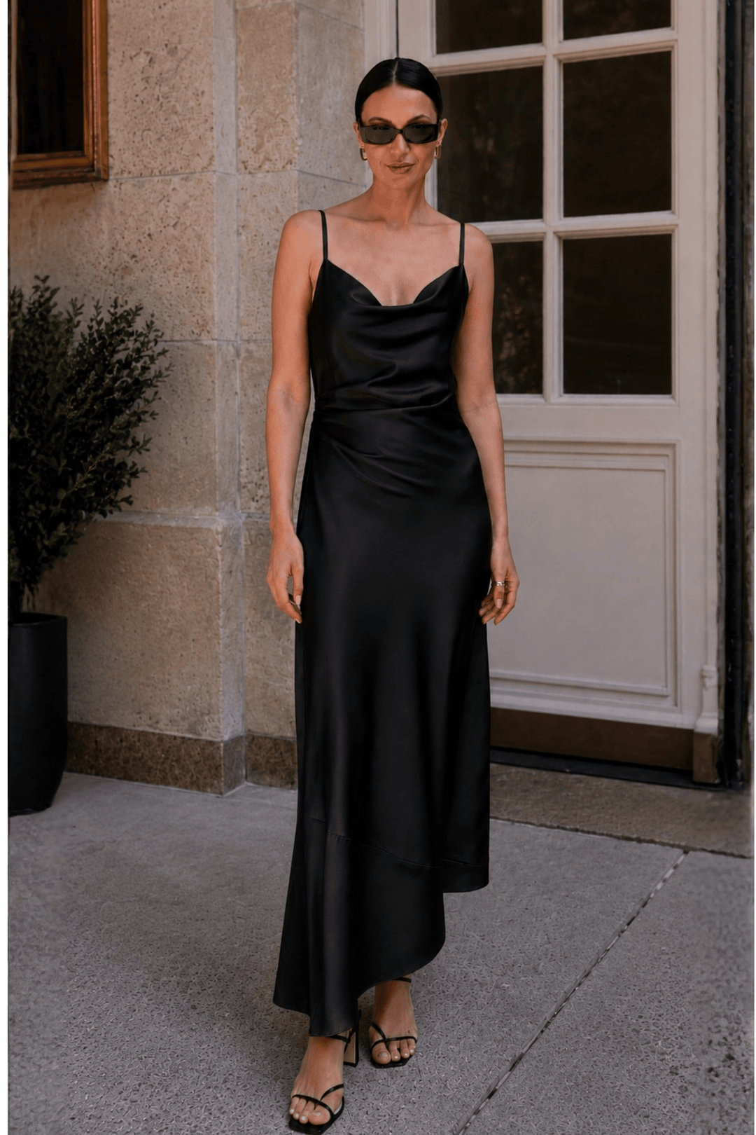 Khara Draped Silk Maxi Dress