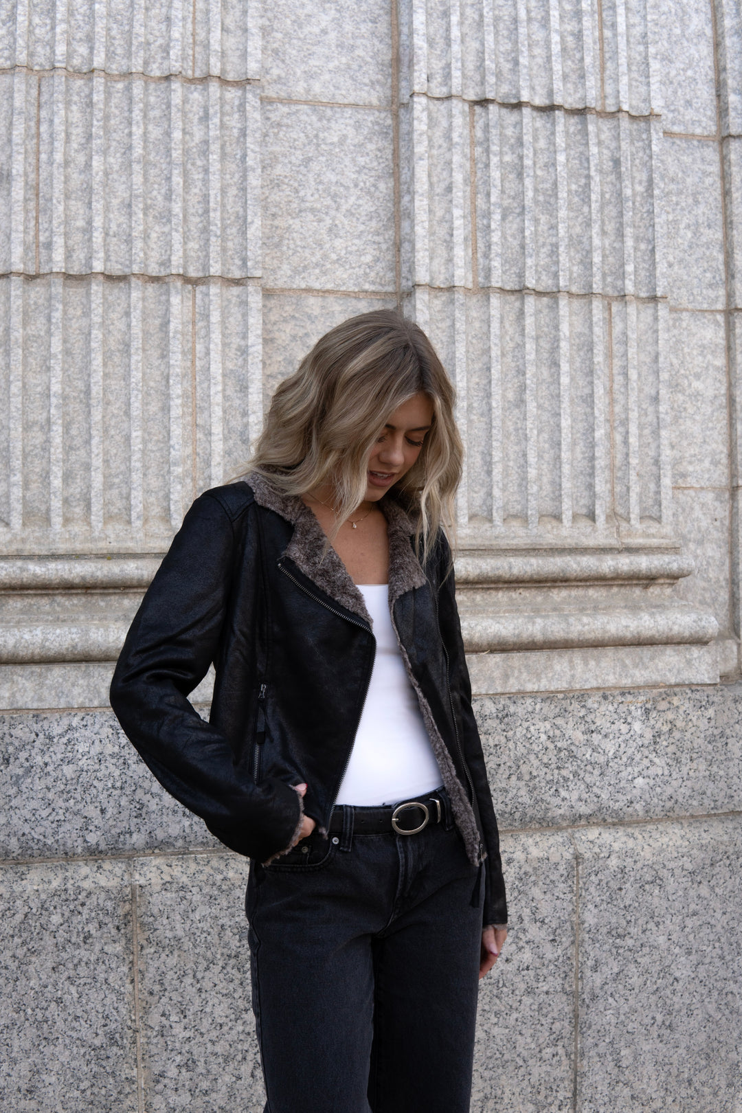 The Chinchilla Moto In Black & Tan