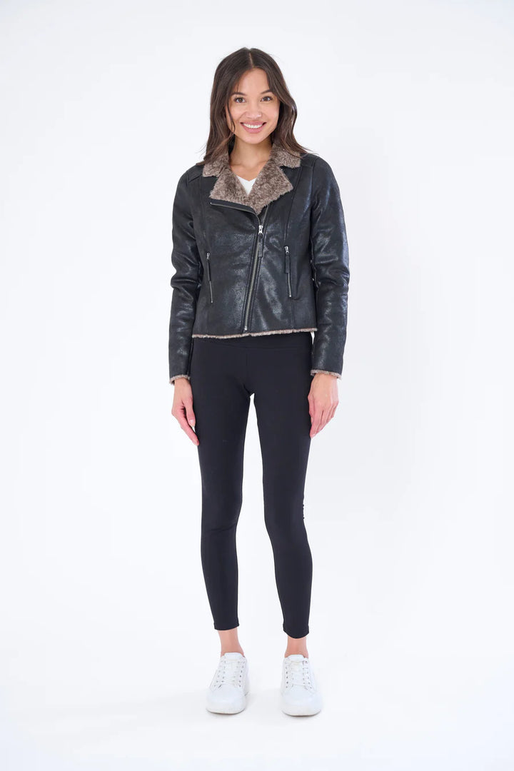 The Chinchilla Moto In Black & Tan