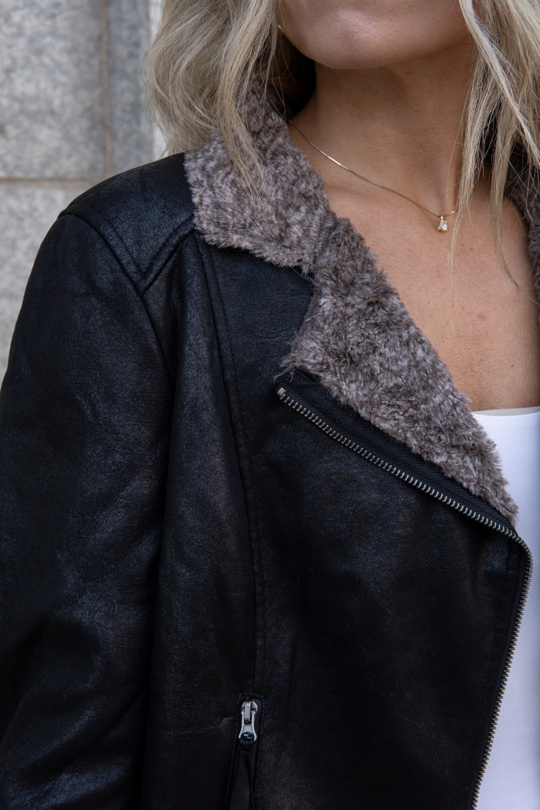The Chinchilla Moto In Black & Tan