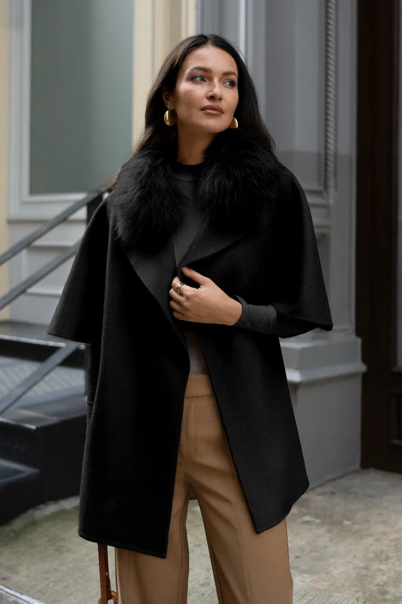 Khatwalk Cashmere Wool Jacket with Fox Fur