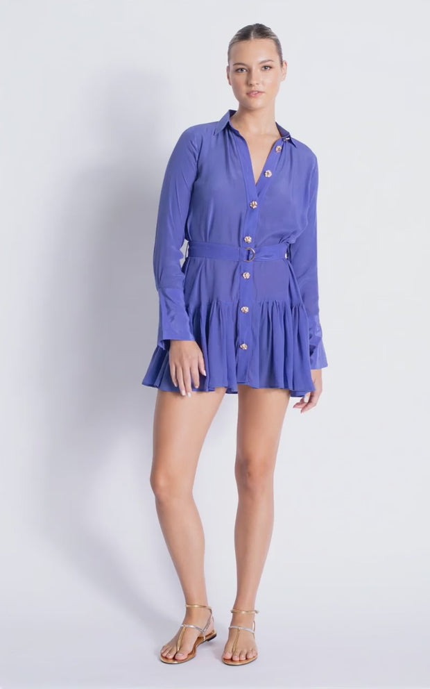 eden mini dress Embellished Draped Strapless A-Line Mini Dress in Sky Blue - 4