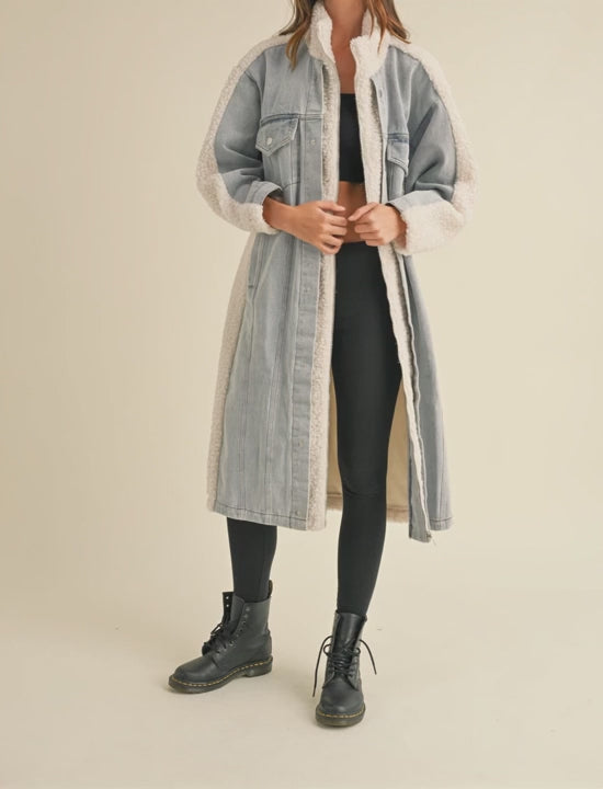 Liza Denim and Fleece Combo Jacket