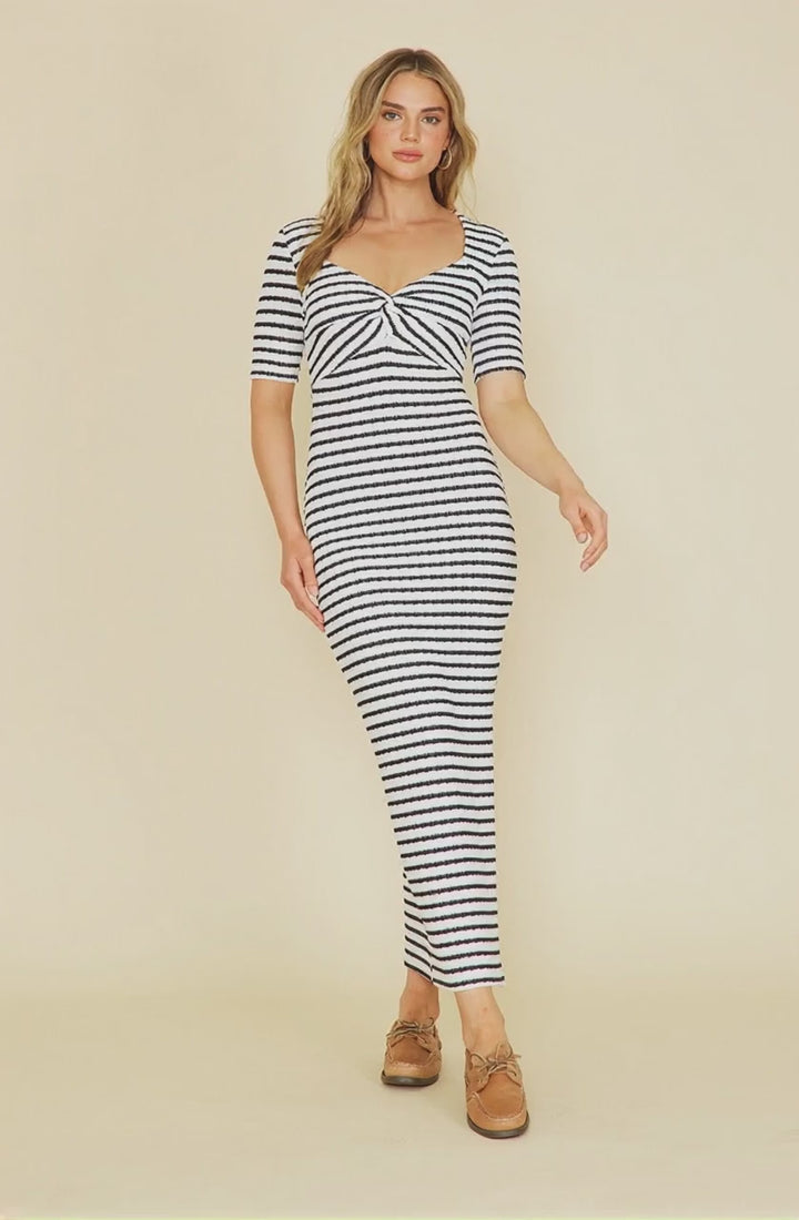 Maggie Striped Knit Maxi Dress