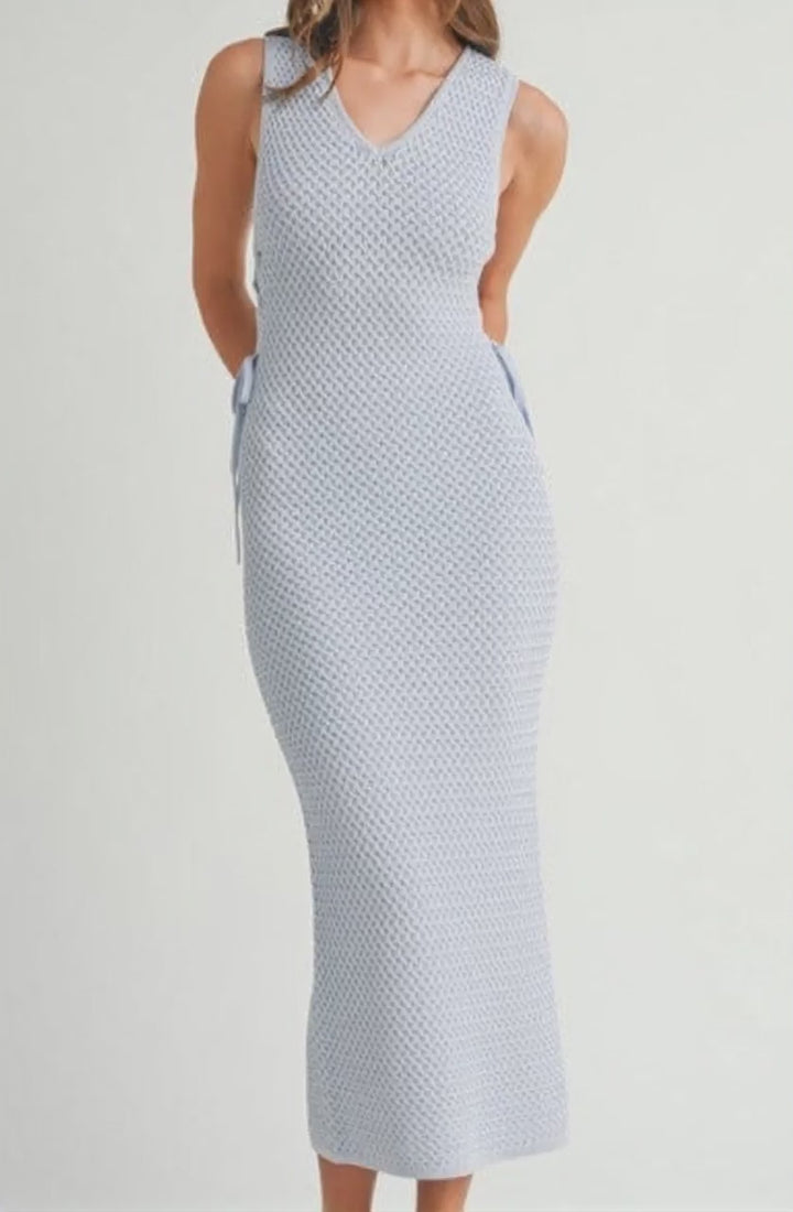 Jules Lace-Up Crochet Dress
