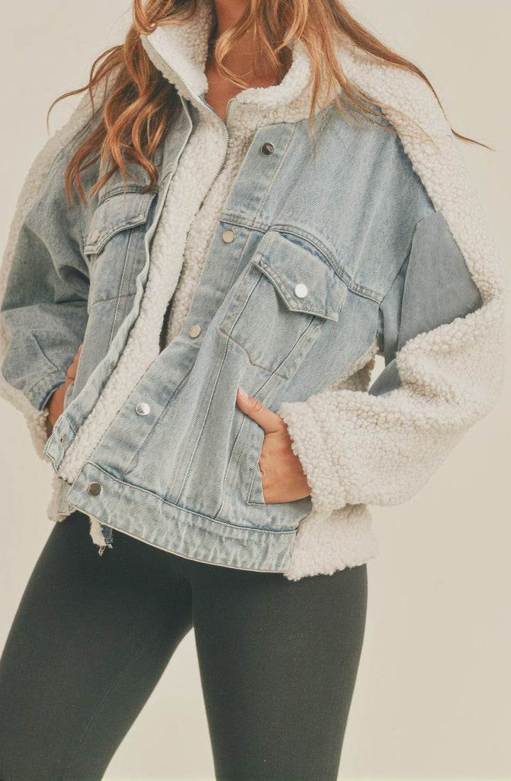 Alyssa Denim and Fleece Jacket