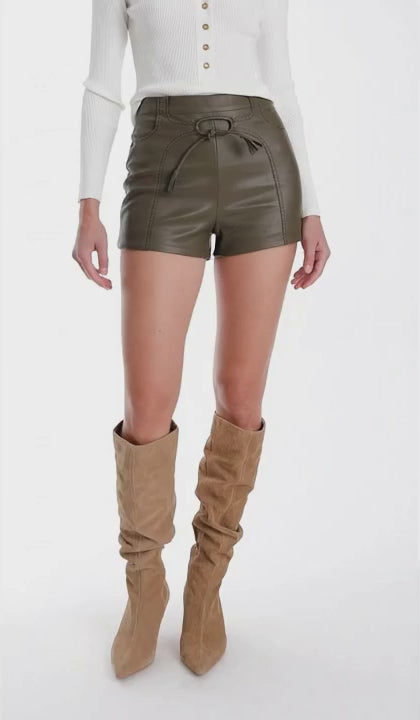 Mona Vegan Leather Mini Shorts